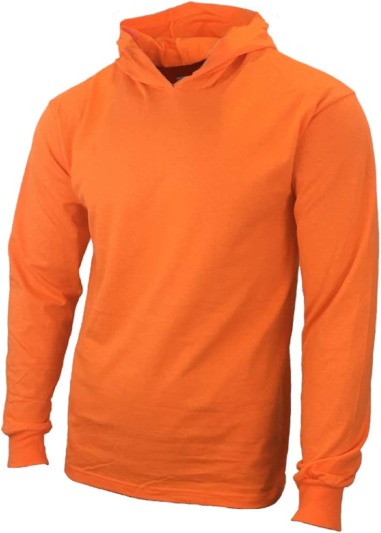 Generic SuNi Apparel Mens High Visibility Shirt Work Long Sleeve Shirt with Hood Visibility Shirts Safety Long Sleeves