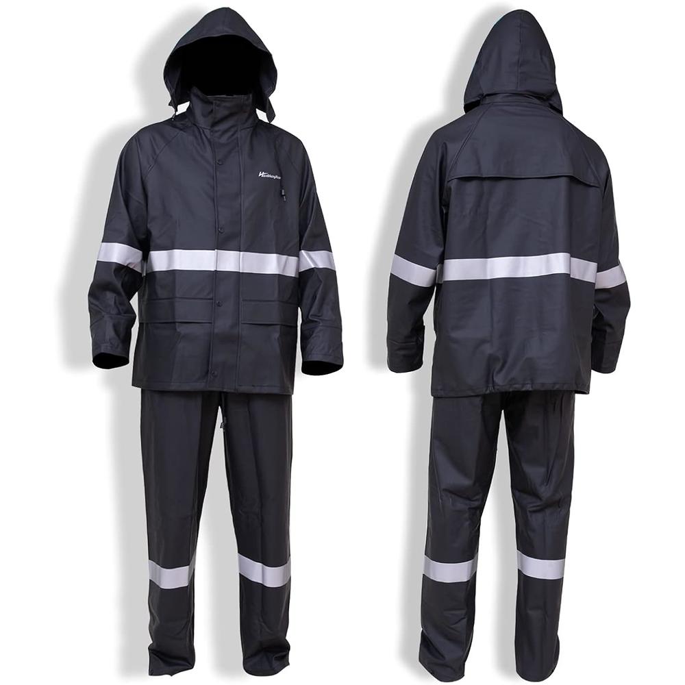Generic Rain Gear for Men Waterproof Work Heavy Duty Rain Suit Raincoat Fishing Rain Gear Jacket and Pants Rainwear Hideaway Hood