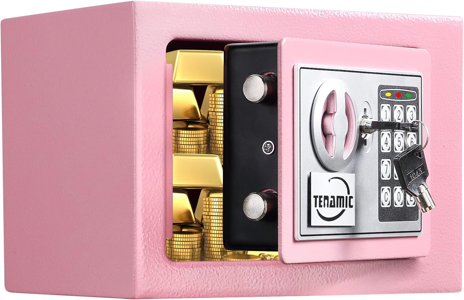 TENAMIC Safe Box 0.23 Cubic Feet Electronic Digital Security Box, Keypad Lock Box Cabinet Safes, Solid Alloy Steel Office Hotel
