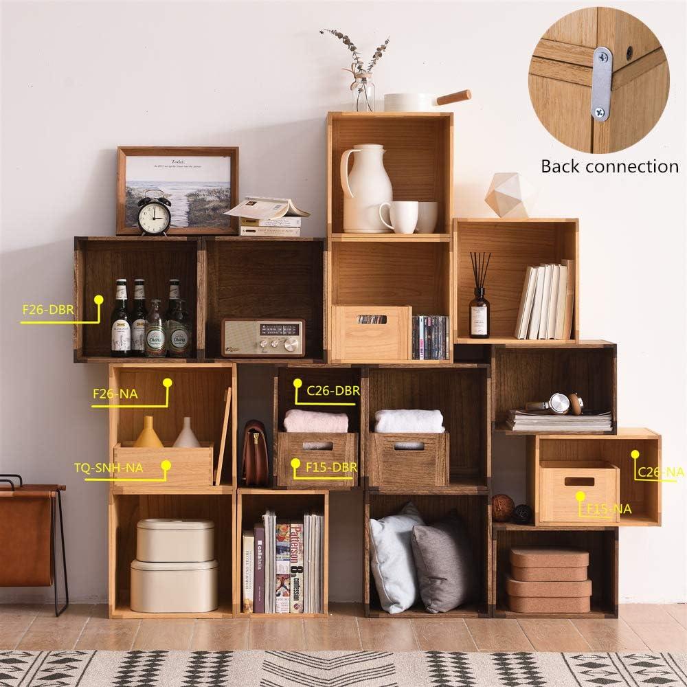 KIRIGEN Stackable Wood Storage Cube/Basket/Bins Organizer for Home Books Clothes Toy Modular Open Cubby Storage System - Office