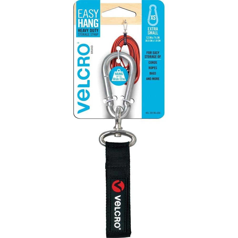 Velcro Companies VELCRO Brand VEL-30196-USA Easy Hang Strap with Carabiner Clip Attach Water Bottles and Accessories to Bikes, Bags and more. Or