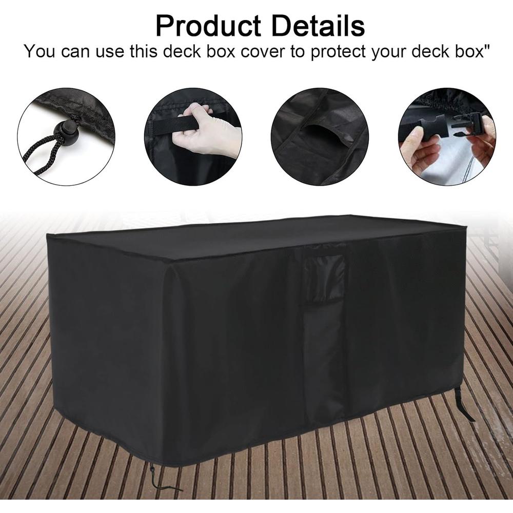 Jungda Outdoor Storage Box Cover for Keter XXL 230 Gallon Plastic Deck Storage Container Box,Waterproof Patio Storage Box Cover - 58 x