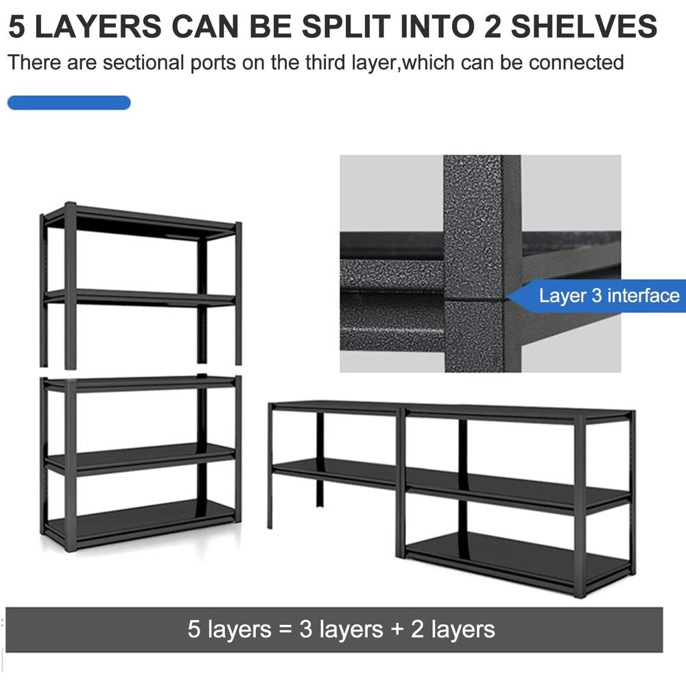 Hart 48w x 18d x 48 h 3shelf heavy duty steel shelving unit 4500 lb