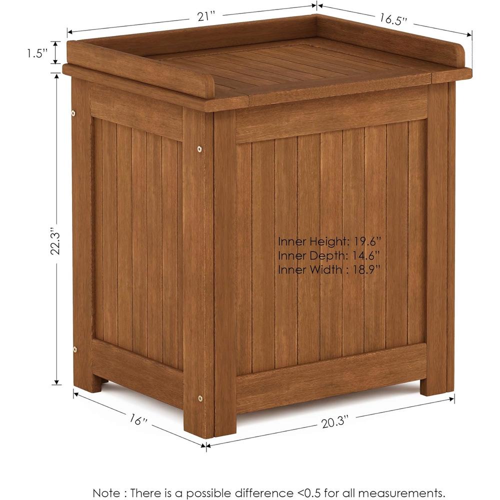 Generic Furinno FG19749 Tioman Outdoor Hardwood Storage Box, Natural