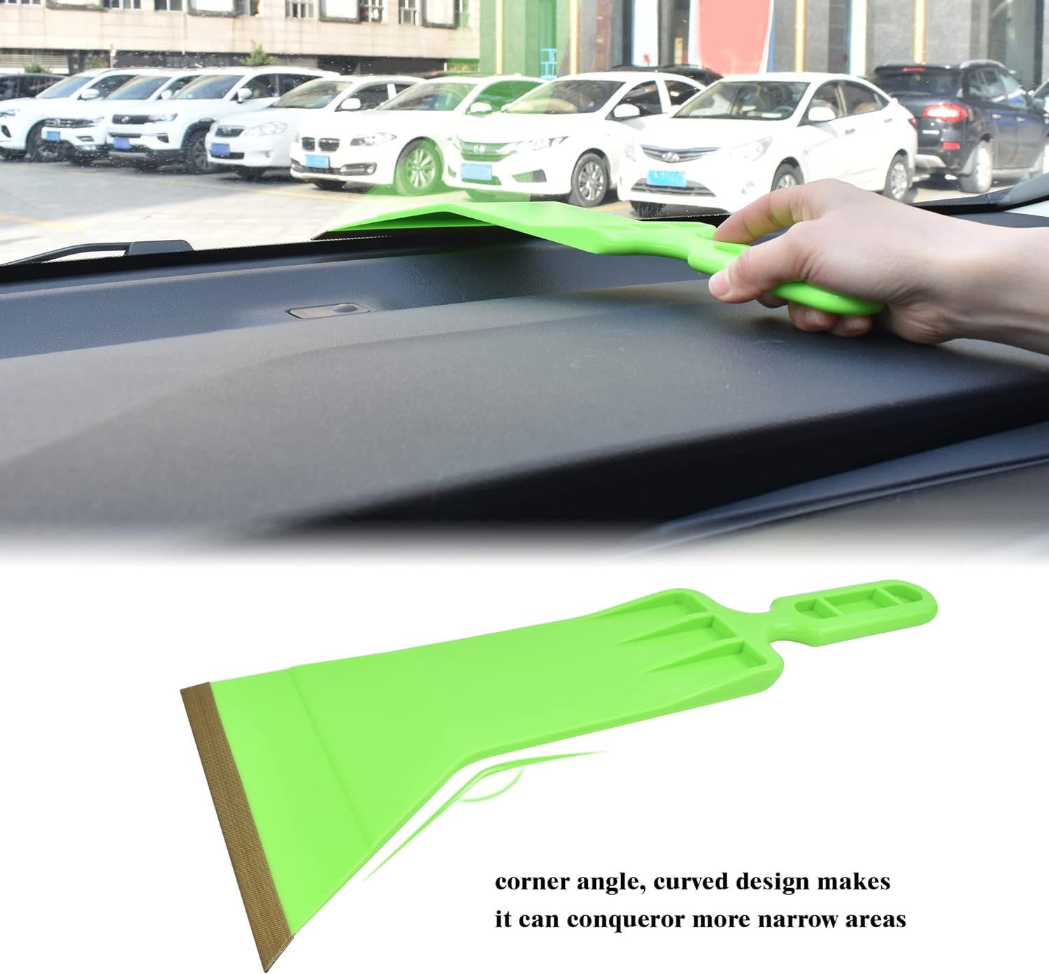 REEVAA Long Handle Window Tint Squeegee, Auto Bulldozer Squeegee with PTFE Coated Tape, Window and Windshield Cleaning Tool,Car Vinyl