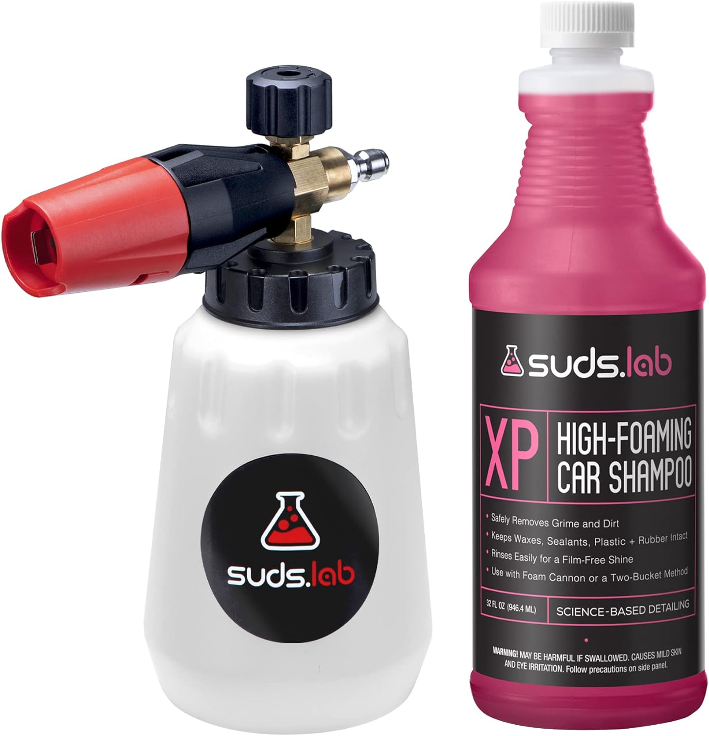 suds.lab Suds Lab F1 Professional Foam Cannon, Adjustable Foam Nozzle, with  XP High Foaming Car Wash Shampoo Bundle