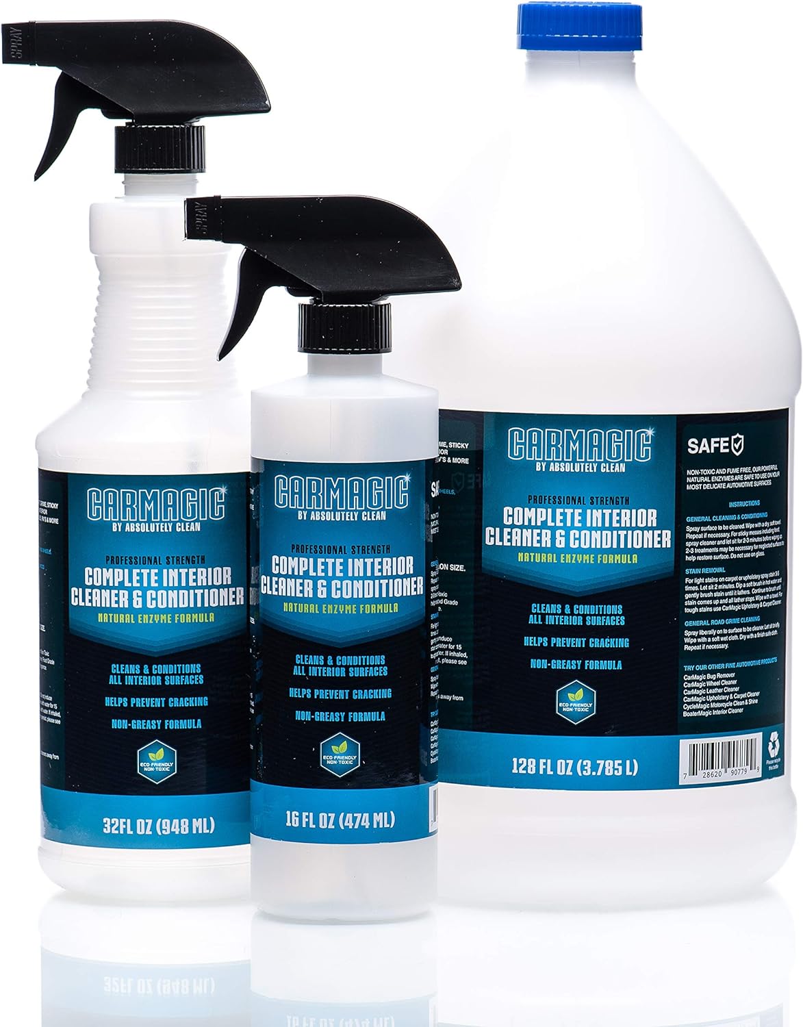 Absolutely Clean Car Magic Complete Interior Cleaner and Conditioner - Multi-Purpose Car Interior Cleaner | Cleans Leather, Rubber, Vinyl