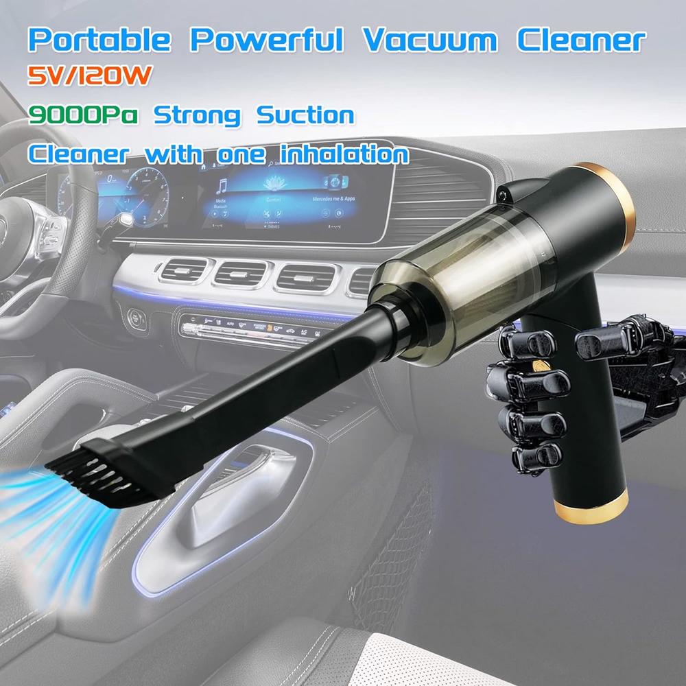 TIKSCIENCE Car Vacuum Cleaner High Power Cordless Portable Vacuum Cleaner for Car 9000Pa USB Car Vacuum Cordless Rechargeable Strong Sucti