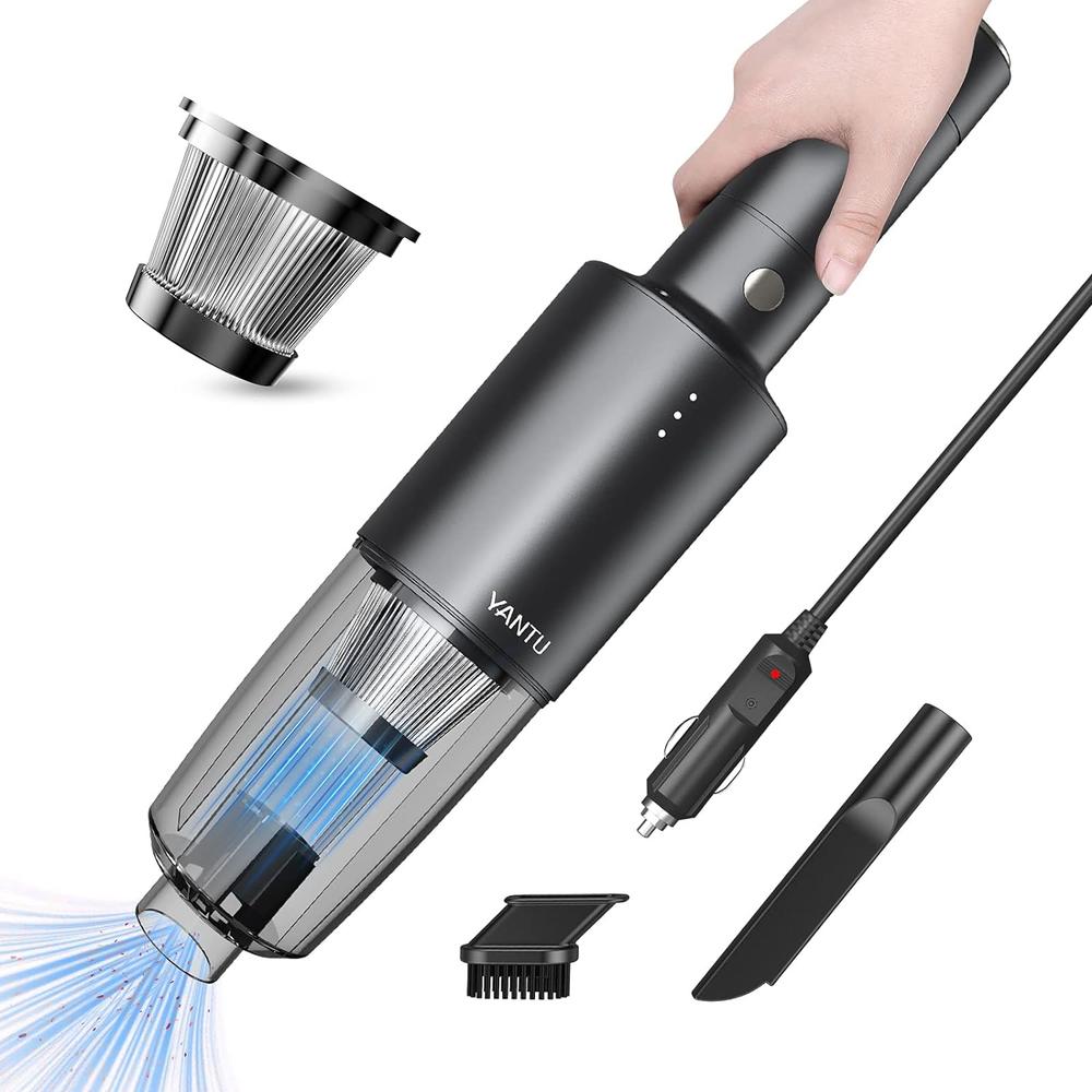 YANTU Car Vaccum Cleaner, Portable Vacuum with 7500pa Powerful Suction, Mini Car Vacuum with 15FT Corded