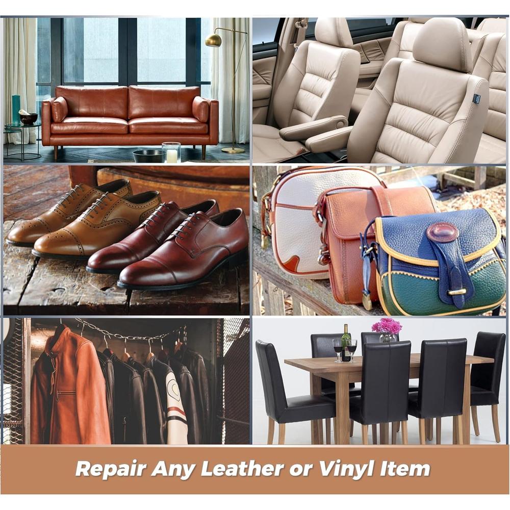 FORTIVO Black Leather and Vinyl Repair Kit - Furniture, Couch, Car Seats, Sofa, Jacket, Purse, Belt, Shoes | Genuine, Italian, Bonded,