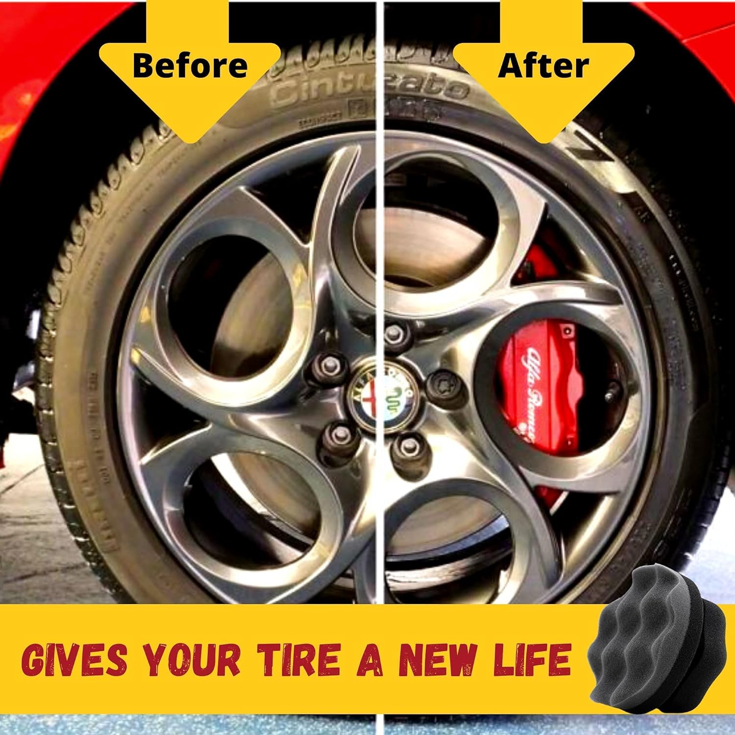 Cedar Industry Tire Shine Applicator &#226;&#128;&#147; Long Lasting Tire Applicator Car Cleaning Foam, Perfect Auto Wheel Detaili