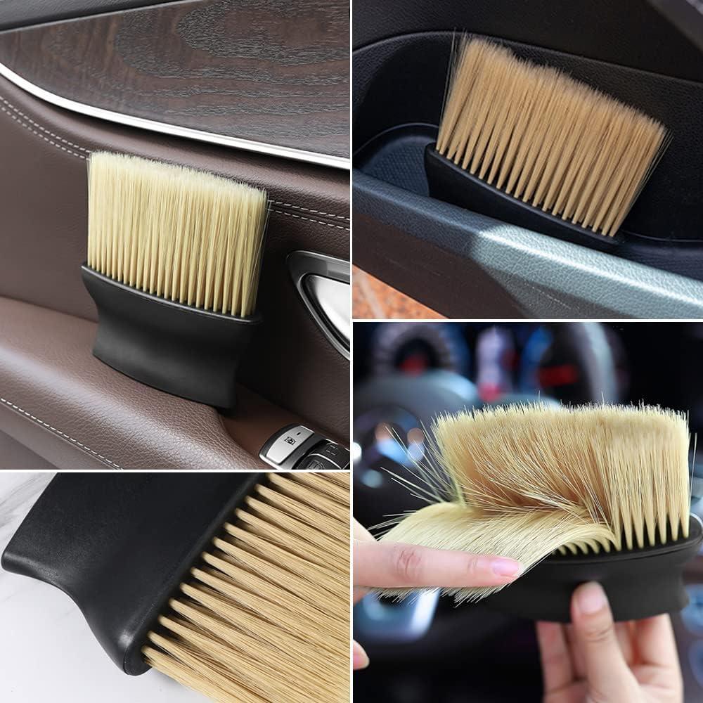 LEUAPL Auto Interior Dust Brush, Car Cleaning Brushes Duster, Soft Bristles Detailing Brush Dusting Tool for Automotive Dashboard, Air