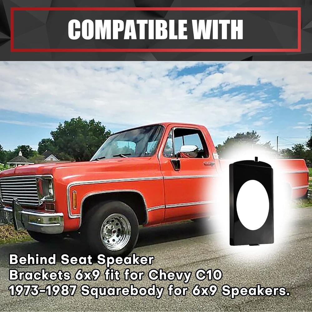 VIAGL Speaker Brackets Behind Seat 6x9 fit for Chevy C10 1973-1987 Squarebody for 6x9 Speakers&#239;&#188;&#140;Black