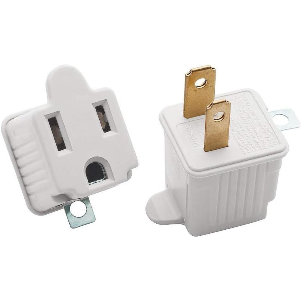 TENINYU INC. TENINYU Grounded Adapter 3-Prong to 2-Prong Outlet Converter - 3 Pin to 2 Pin Plug Socket Adapter Extension for Electrical Cord