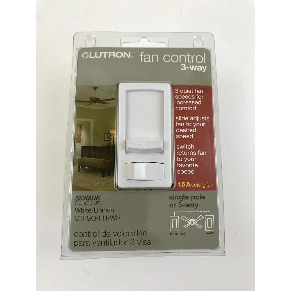 Lutron Deep Back Cover CT 1.5A Quiet Fan Speed White (CTFSQ-FH-WH)