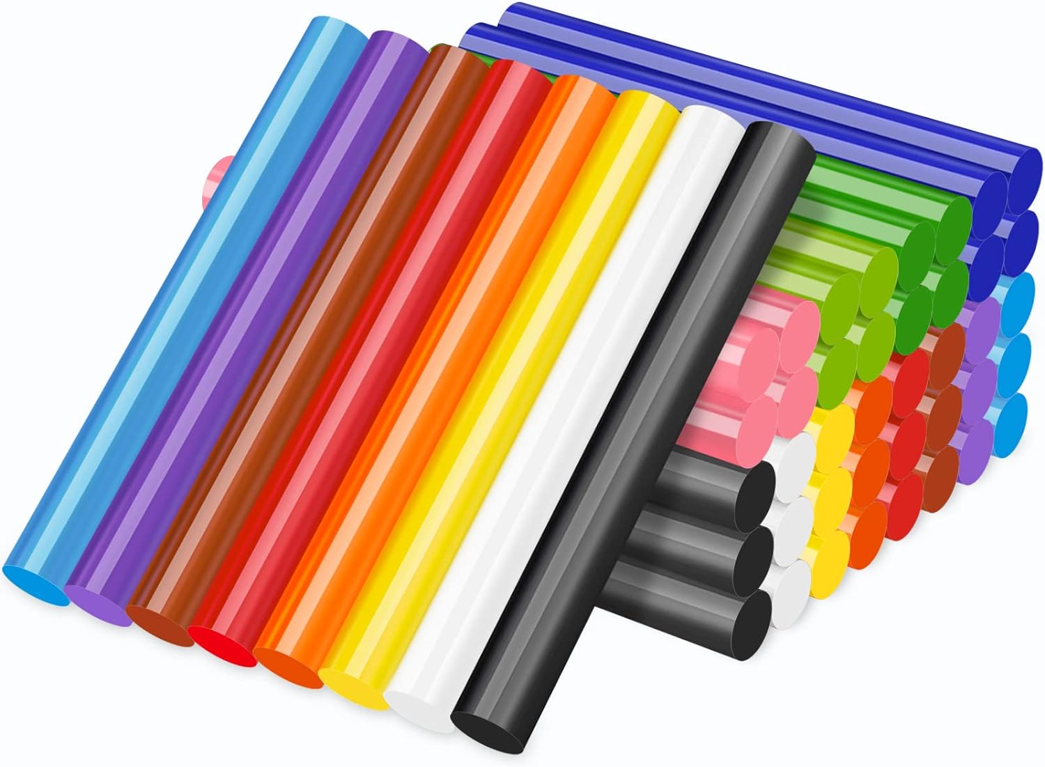 Manarty Colored Hot Glue Sticks Full size, 48 Pcs Hot Melt Glue Sticks Color, 12 Colorful Eva Adhesive Purpose Glue Stick Standard for