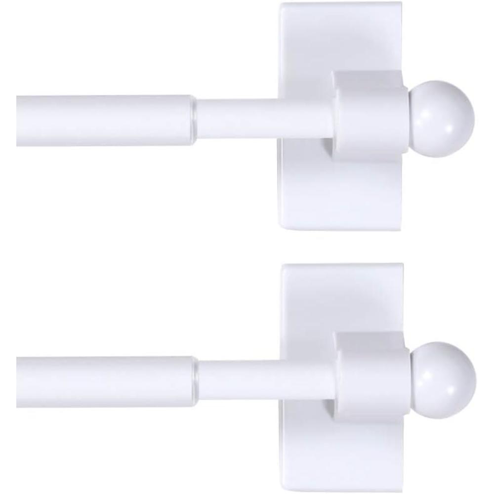 H.VERSAILTEX 2 Pack Magnetic Curtain Rods for Metal Doors Top and Bottom Multi-Use Adjustable Appliances for Iron and Steel Place, Petite Ba