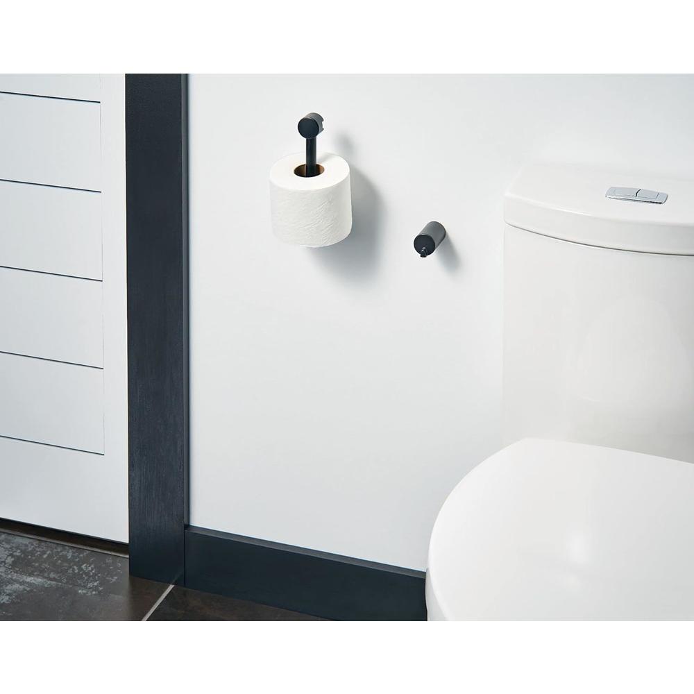 Moen Matte Black Align Pivoting Double Post Modern Toilet Paper Holder, YB0408BL