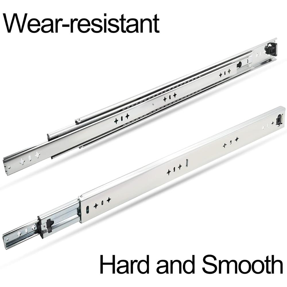 KCOLVSION 1 Pair 40 Inch 260 Lb Capacity Heavy Duty Drawer Slides(with Stainless Screws),Side Mount Undermount Full Extension 3 Fold Ball