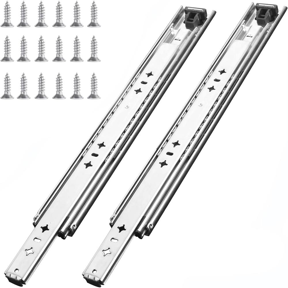 KCOLVSION 1 Pair 40 Inch 260 Lb Capacity Heavy Duty Drawer Slides(with Stainless Screws),Side Mount Undermount Full Extension 3 Fold Ball