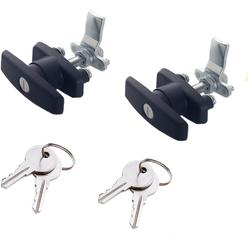 spareflying STHang-D STHang-D 2PCS T Handle Lock Keyed Alike Black, T-Handle Cabinet Latch Truck Topper Lock for Ggarage Door Lock Kit Cabinet Door