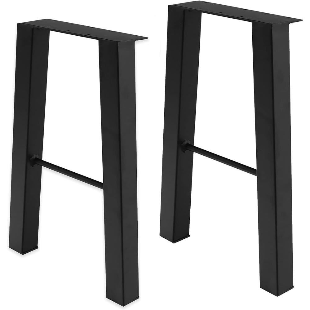 Tengchang 16" Metal Bench Legs Coffee Table Legs Heavy Duty Furniture Desk Chair Legs, Black, Set of 2
