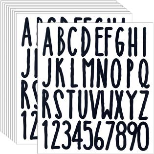 Generic WI0093 Waynoda 360 Pieces 10 Sheets Vinyl Letter Stickers  Self-Adhesive Alphabet Numbers Kit Stickers Mailbox Numbers Sticker letters
