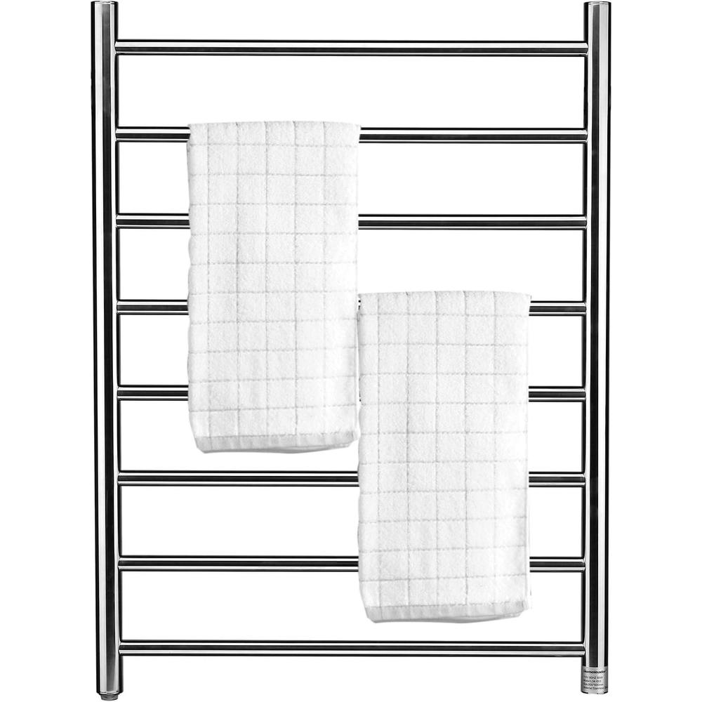 Homeleader Towel Warmer, Stainless Steel Heated Towel Rack 8 Bars, Built-in Thermostat, Wall-Mounted