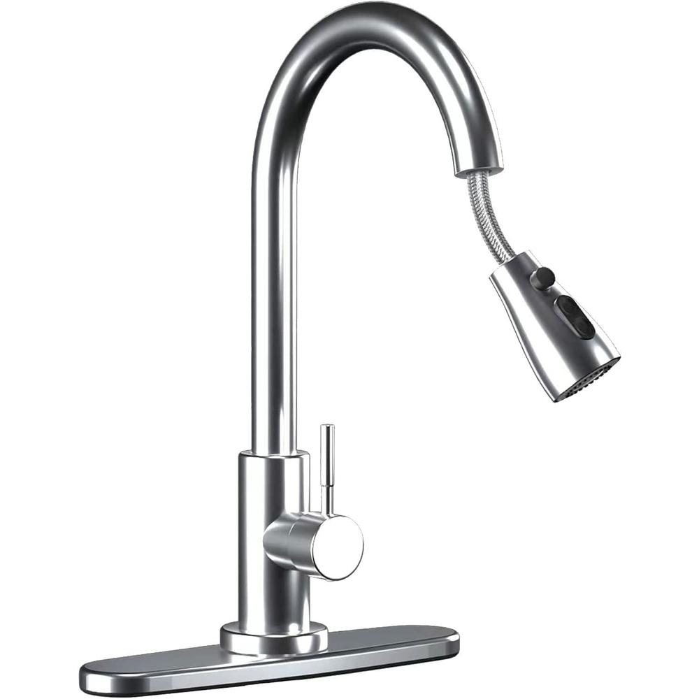 RBSTOSTO Kitchen-Faucets,Kitchen Faucet with Pull Down Sprayer-Out Kitchen Sink Faucet Offers Efficient Cleaning for -Stainless Steel-wi