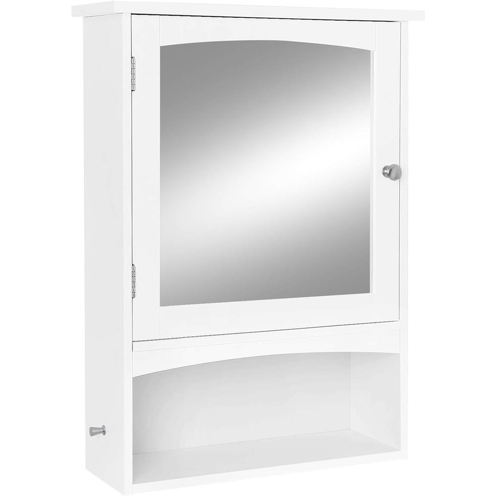 VASAGLE Mirror Cabinet, Bathroom Wall Storage Cabinet, Medicine Cabinet, Wooden, White UBBC21WT