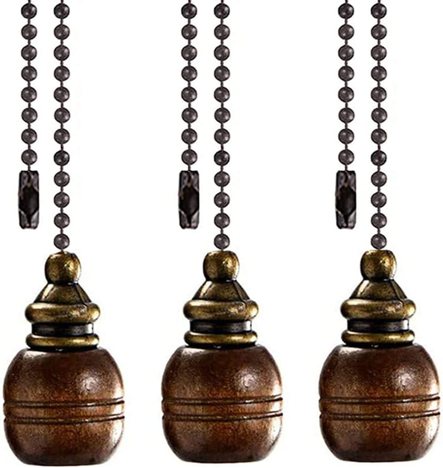 Akahttbn Ceiling Fan Pull Chain Decorative Wooden Pull Chain Extension for Ceiling Light Fan Chain 12 Inches Fan Pulls Set for Ceiling L