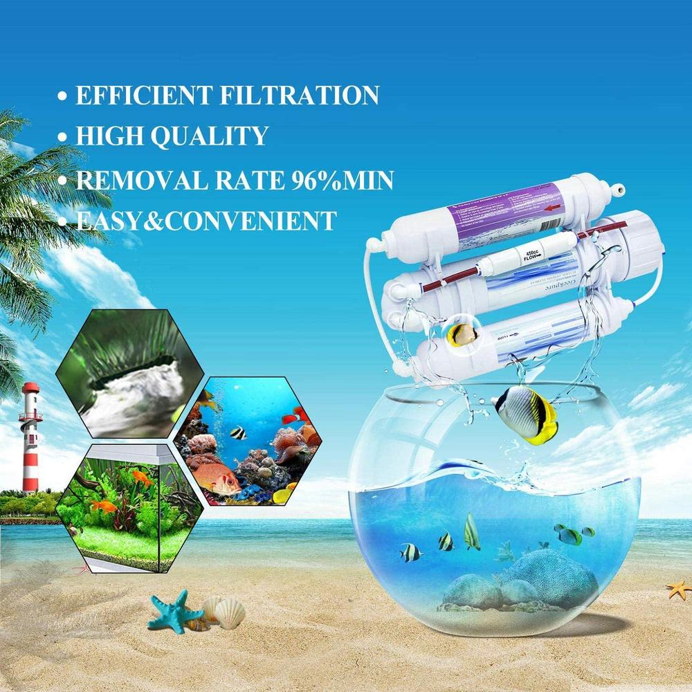 Generic Geekpure 3 Stage Portable Aquarium Countertop Reverse Osmosis RO Drinking Water Filter System-100 GPD