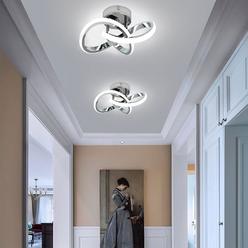 cANEOE Hallway Light Acrylic Modern LED Ceiling Light Fixtures Cool White 6000K Close to Ceiling Lights for Bedroom Bathroom Kitchen B