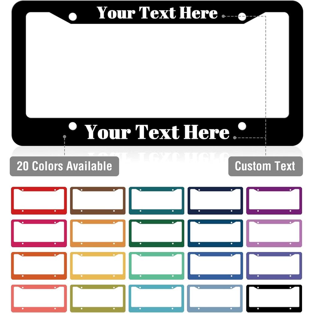 Bemaystar Personalized License Plate Frames 12x6-Make Your Own License Plate Frame with 20 Fonts and Colors,Custom License Plate Holder A