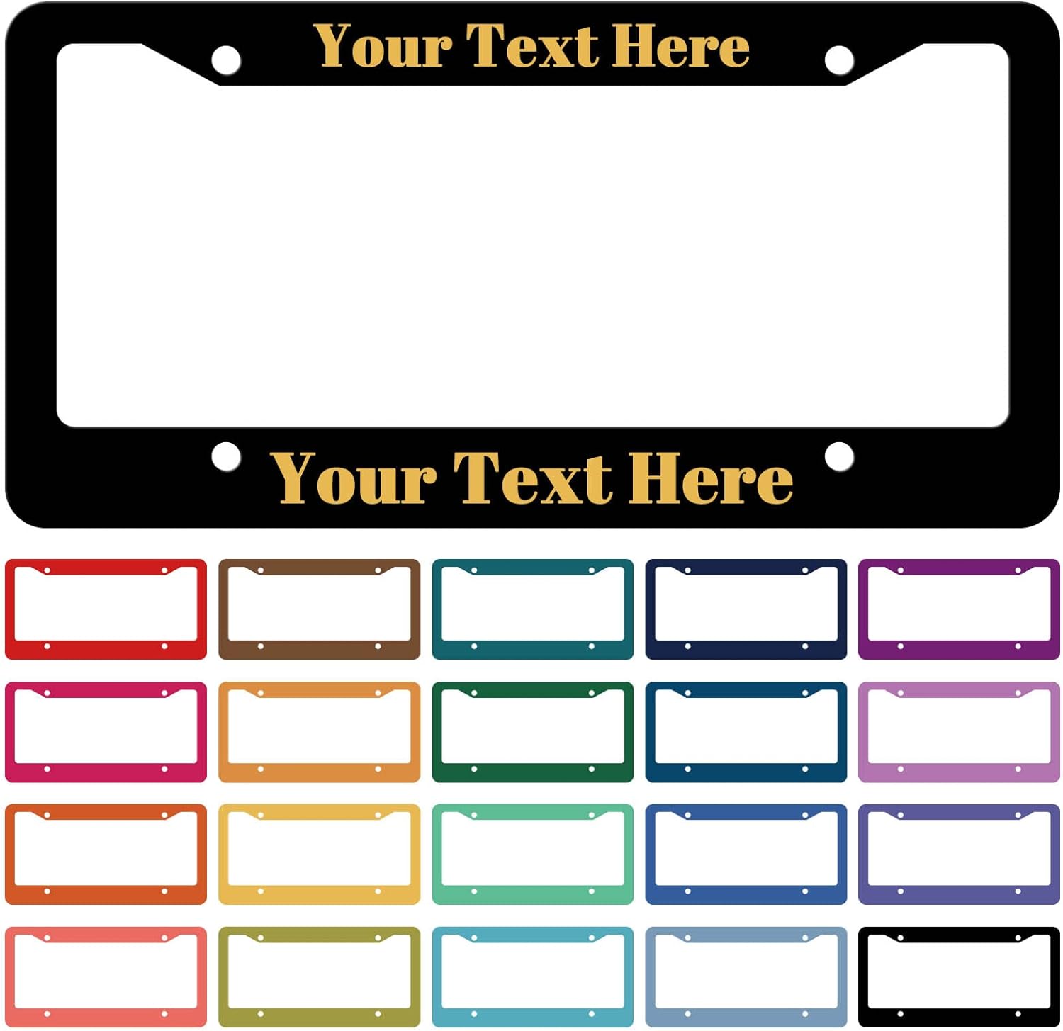 Bemaystar Personalized License Plate Frames 12x6-Make Your Own License Plate Frame with 20 Fonts and Colors,Custom License Plate Holder A