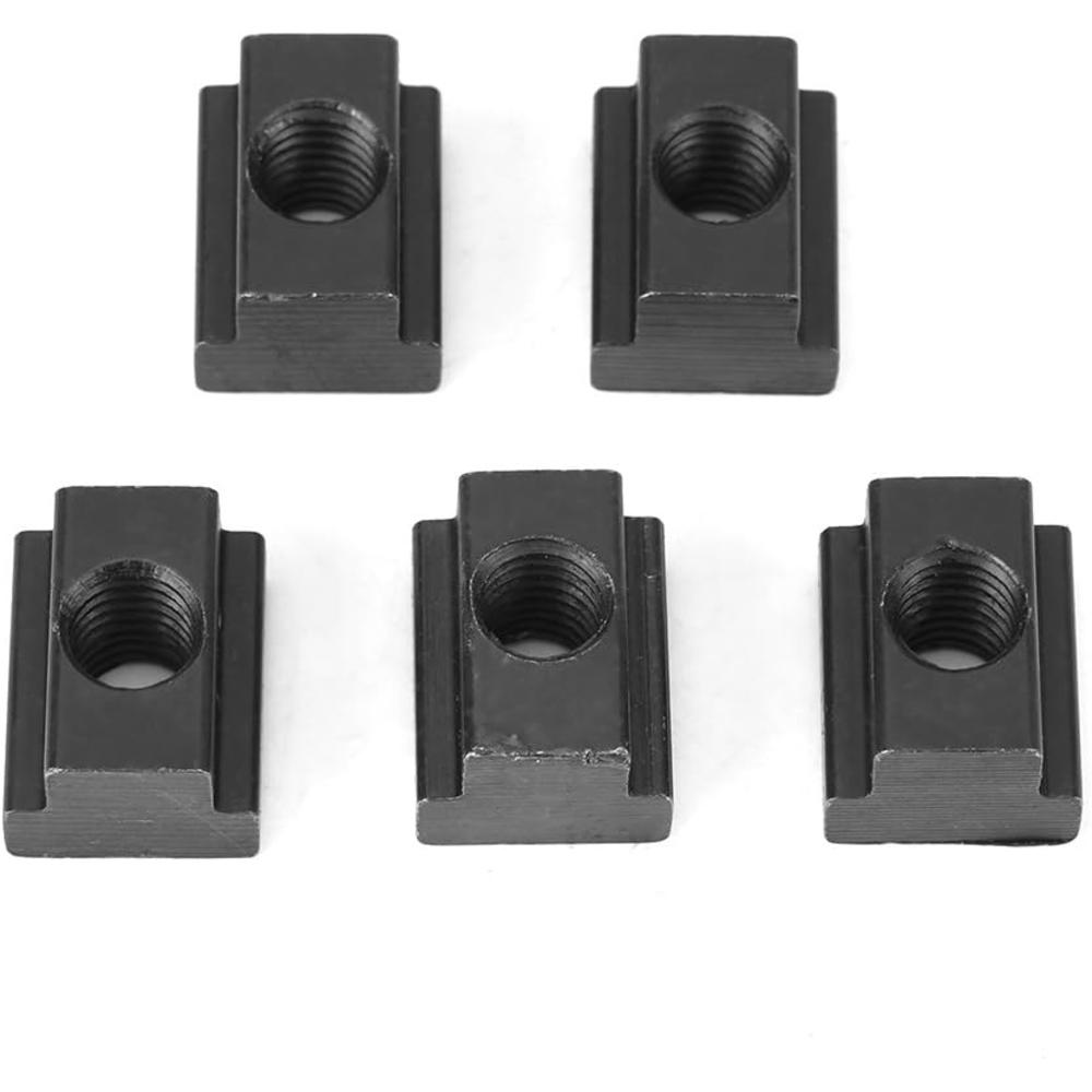 Walfront 5 pcs Black Oxide Finish T Slot Nuts, M8/10 Threads Fit Into T-Slots in Machine Tool Tables Used for T-Slot Aluminum Extrusions