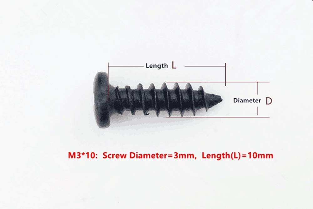 Generic 500pcs M3/3MM Diameter Phillips Pan Head Screws Self Tapping  Drilling Screws Assortment Kit Carbon