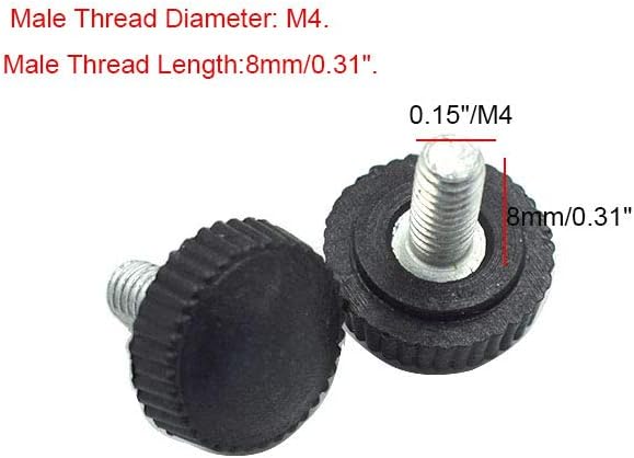 Tsnamay M4 x 8mm Threaded Knurled Thumb Screw Grip Knobs Thumb Screw - (50 Pcs)