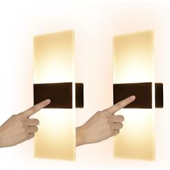 ANKBOY Acrylic Wall Lamp with Touch Switch, USB Rechargeable Battery Powered LED Wall Sconce Magnetic Attraction Bedside Lamp Portable