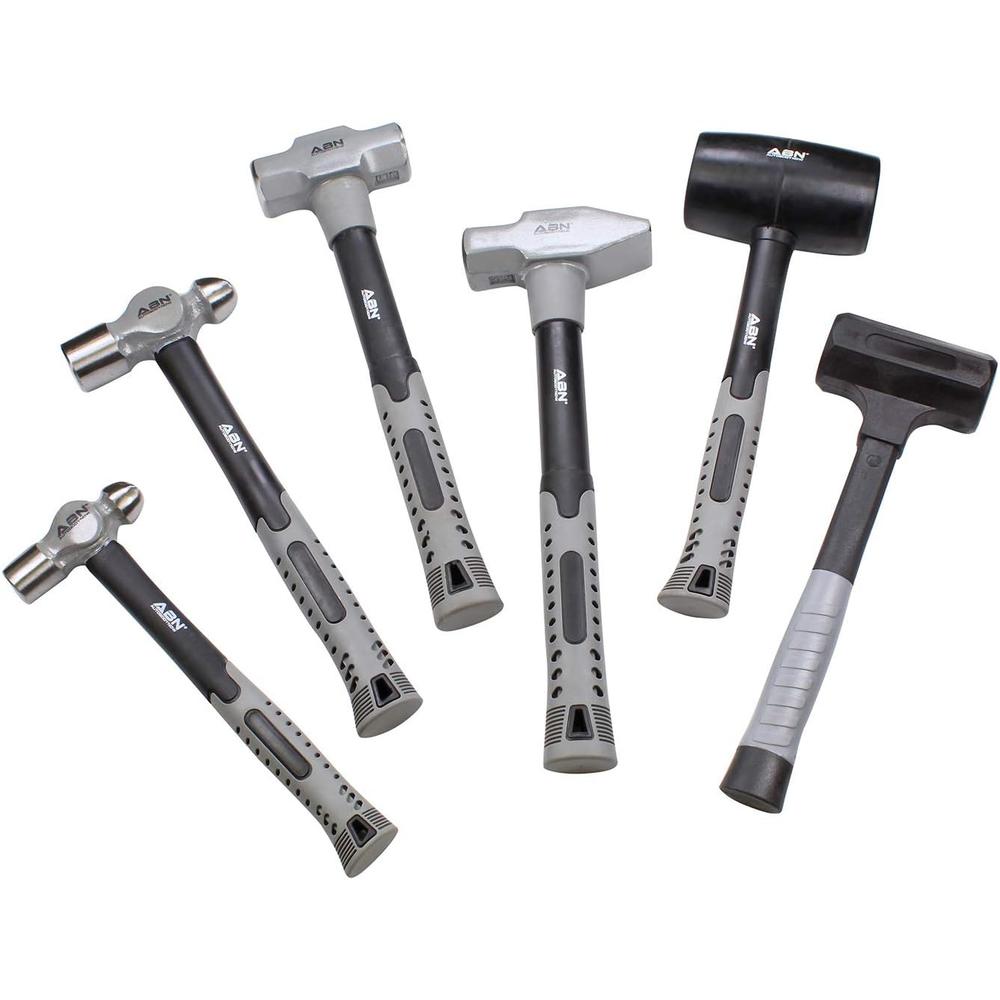 ABN 6 Piece Hammer Set - Forging Hammer Tool Set, Metal Working Tools and Equipment Pein and Sledge Hammer Styles