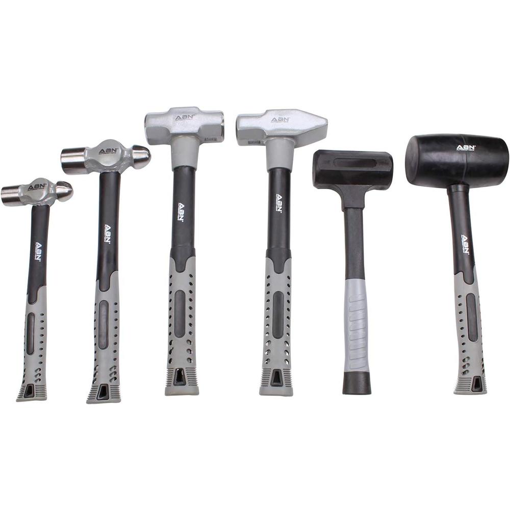 ABN 6 Piece Hammer Set - Forging Hammer Tool Set, Metal Working Tools and Equipment Pein and Sledge Hammer Styles