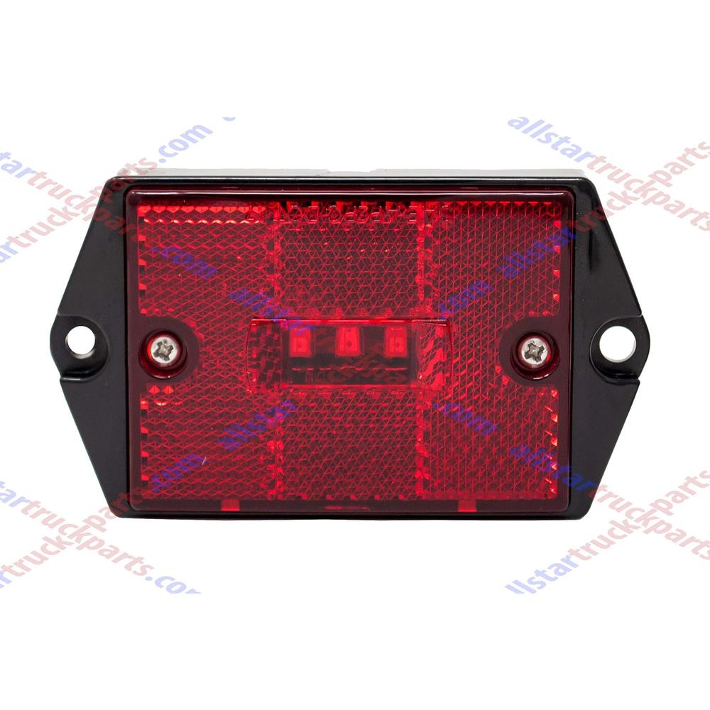 All Star Truck Parts [ALL STAR TRUCK PARTS] Square Red/Amber 3-LED Marker Light Reflectorized Lens Surface Mount, 2-4/5" Rectangular Truck Trai