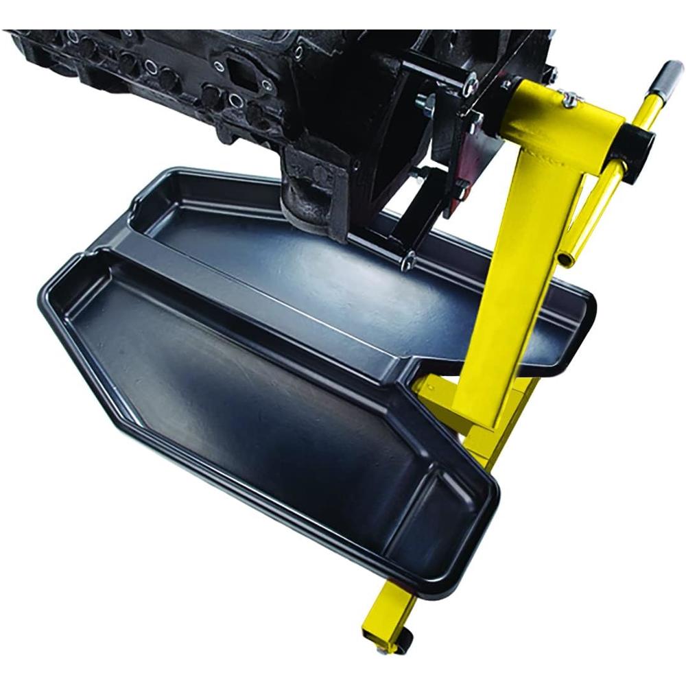 JEGS Engine Stand Drip Tray | Made In USA | Black Plastic Construction | Fits Most Upright Center Leg Engine Stands