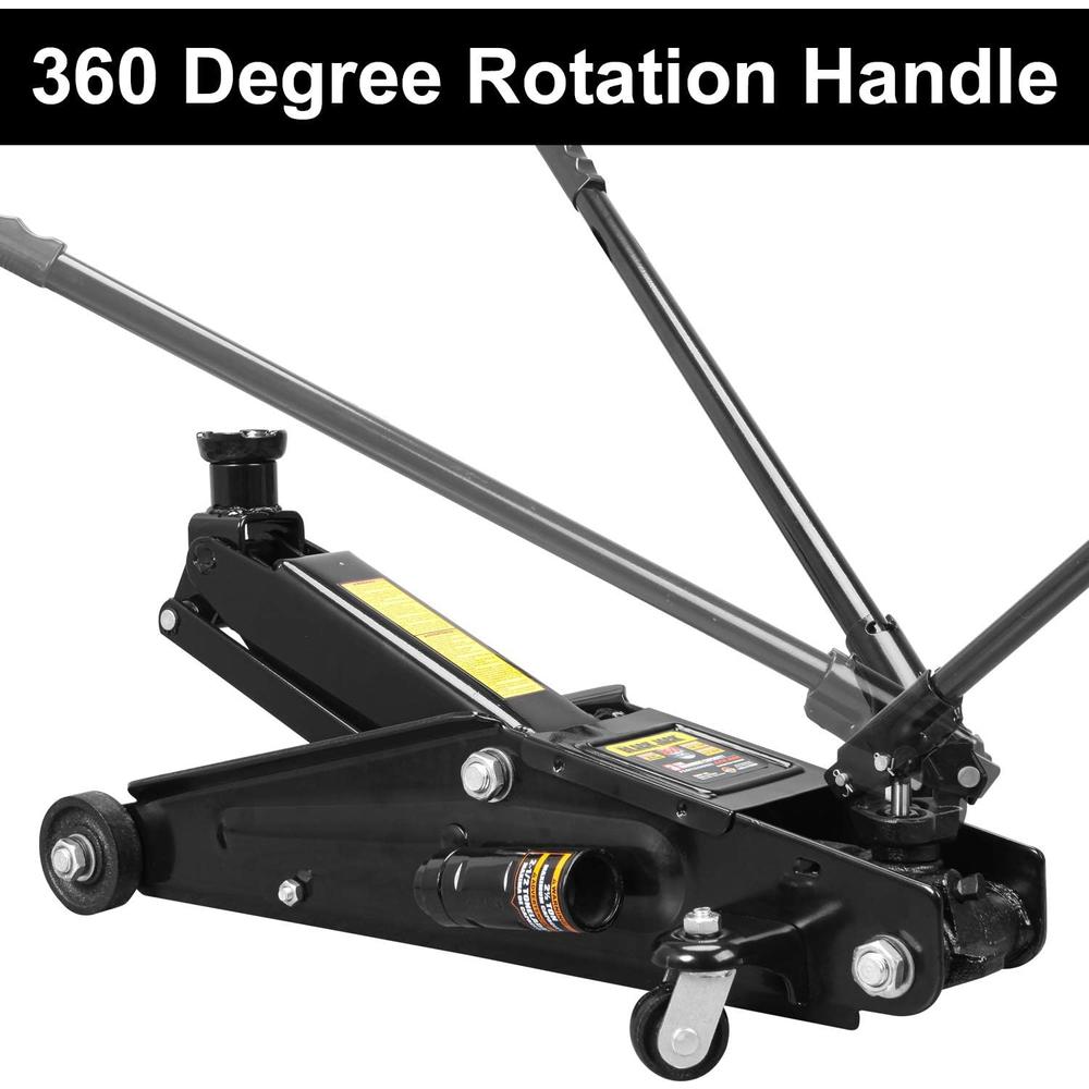 TORIN T83006W Blackjack Hydraulic Trolley Service/Floor Jack (Fits: SUVs and Extended Height Trucks): 3 Ton (6,000 lb) Capacity, Blac