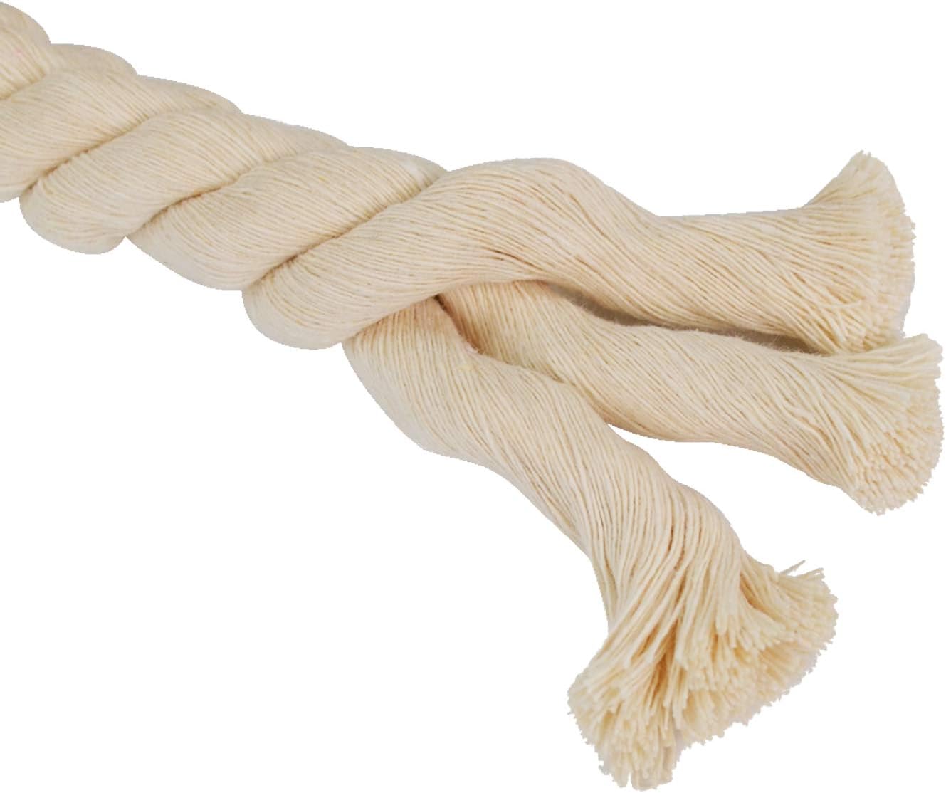 VEIZEDD 100% Natural Cotton Rope (3/4 Inch x 50 Feet) Strong Soft Twisted Rope for DIY Crafts Gardening Hammock Home Decorating,Wedding