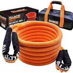 ALL-TOP Kinetic Energy Recovery Tow Rope 1" x 30' (48,000lbs MBS) Heavy Duty Snatch Rope Offroad Power Stretch Snatch Strap, for J