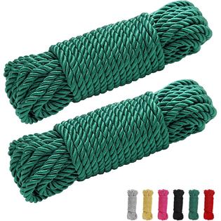 LIKEJJ 2Pcs Soft Rope 8mm(1/3inch) Diameter 10 Meters/32 Feet Craft Rope  Polyester Braided Rope for All Purpose and DIY Gift Decorativ