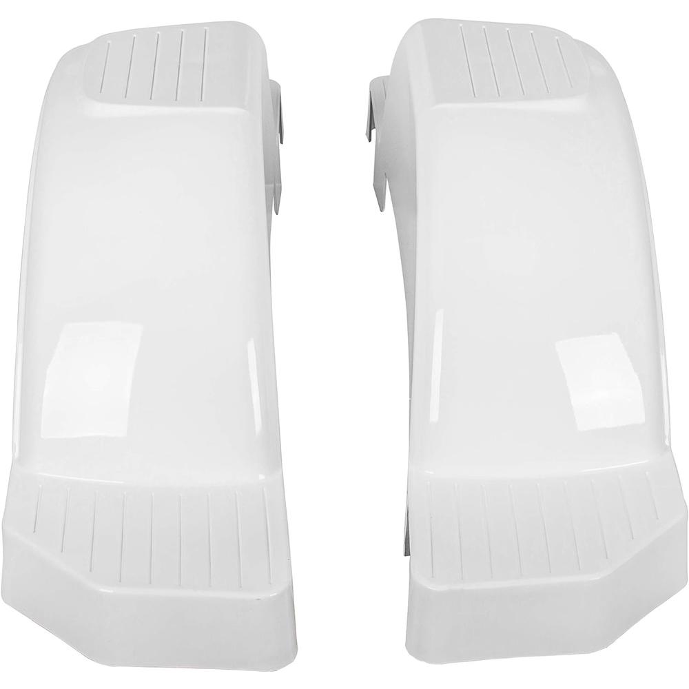 HECASA White Pair of Single Axle Trailer Fenders Compatible with 13" Wheels Tire Skirt Boat - 39.7" long x 8.8" wide x