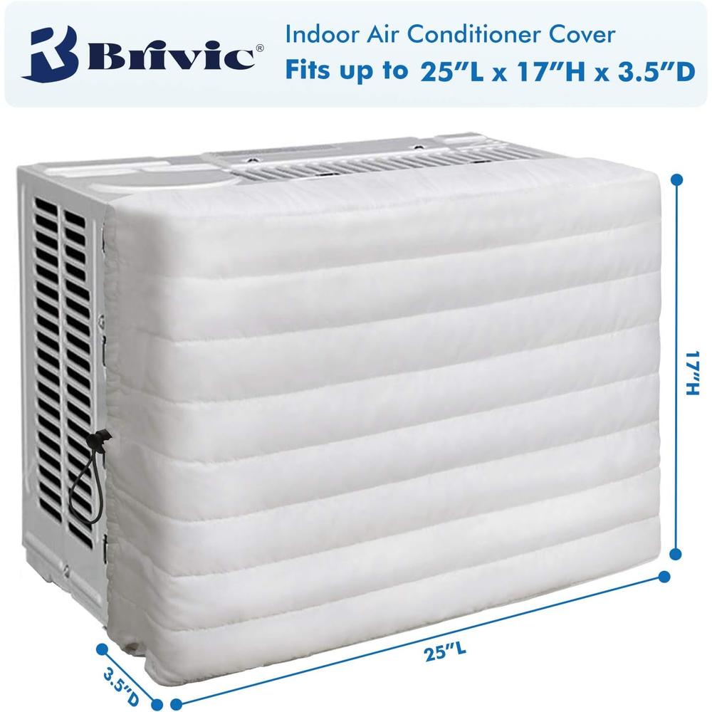 Brivic Indoor Air Conditioner Cover AC Cover for Inside Window Unit 25 x 17 x 3.5 inches(L x H x D),White