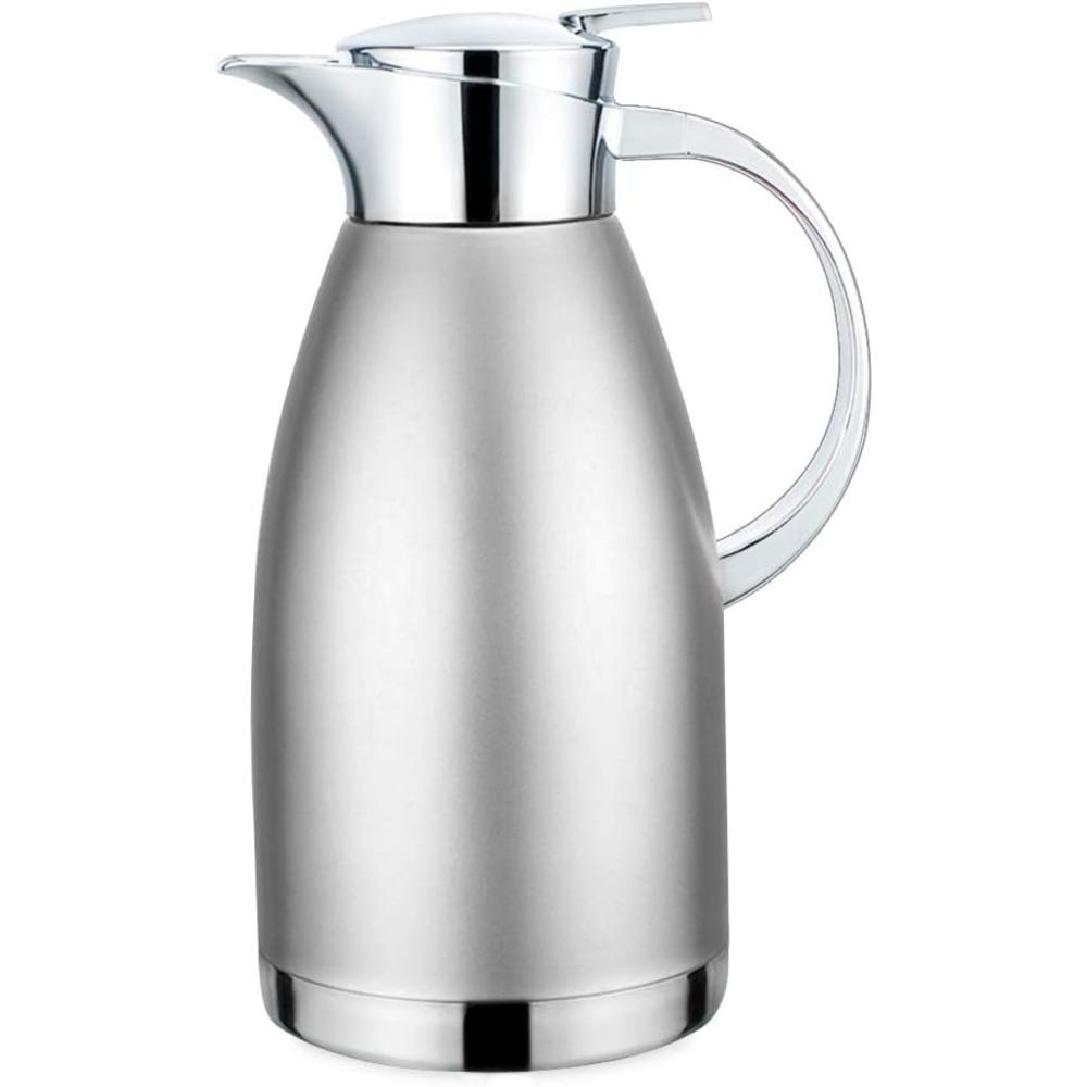 Generic 61oz Coffee Carafe Airpot Insulated Coffee Thermos Urn Stainless Steel Vacuum Thermal Pot Flask for Coffee, Hot Water, Tea, Hot